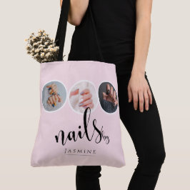 Bolsa Tote Elegant Rosa Bege 3 Foto Estilista de Unhas
