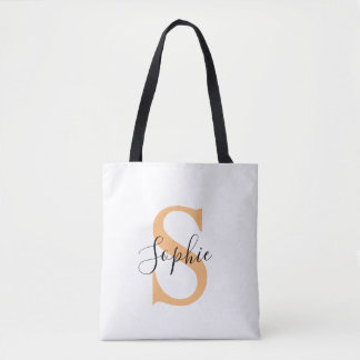 Bolsa Tote Elegant Script Custom Name Personalized Gift