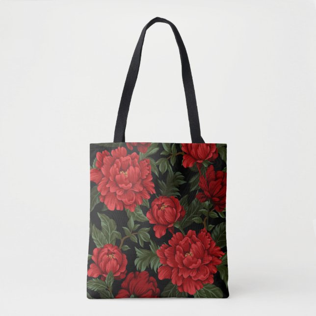 Bolsa Tote Elegant Vibrant Red Poppies in Bloom (Frente)