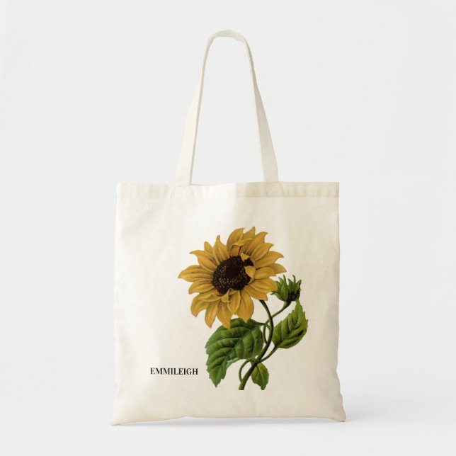 Bolsa Tote Elegante Amarelo castanho girassol (Frente)