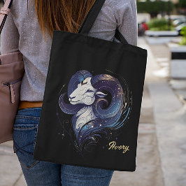 Bolsa Tote Elegante Aries Zodiac Preto