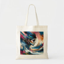 Elegante Asbstruct Colorful Mulher Tote Bag