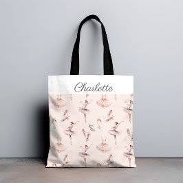 Bolsa Tote Elegante Ballerina Pink Balé Personalizado Nome