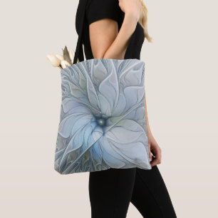 Bolsa Tote Elegante Beleza Arte Fractal Abstrata Moderna Flor