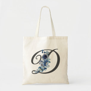 Bolsa Tote Elegante Blush e Borgonha Floral Monograma Inicial