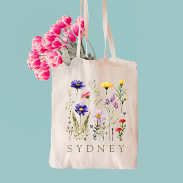 Bolsa Tote Elegante Boho Floral Wildflower