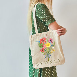 Bolsa Tote Elegante Boho Floral Wildflower