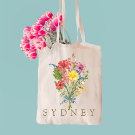 Bolsa Tote Elegante Boho Floral Wildflower