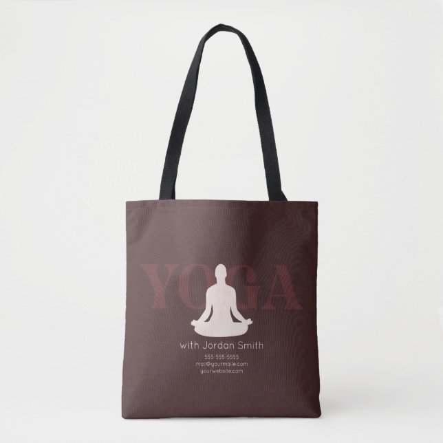 Bolsa Tote Elegante Boho Yoga Instrutor Promocional (Frente)