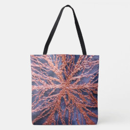Bolsa Tote Elegante bordado de indigo laranja queimado