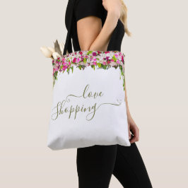 Bolsa Tote Elegante Bright Pink Minimalista Floral