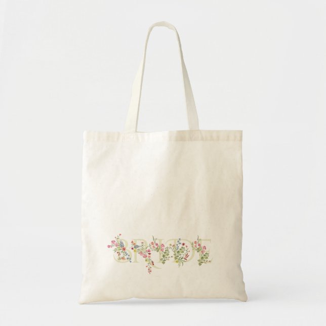 Bolsa Tote elegante buquê de flores para casamento de primave (Frente)