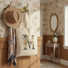 Bolsa Tote Elegante carta floral boêmia M