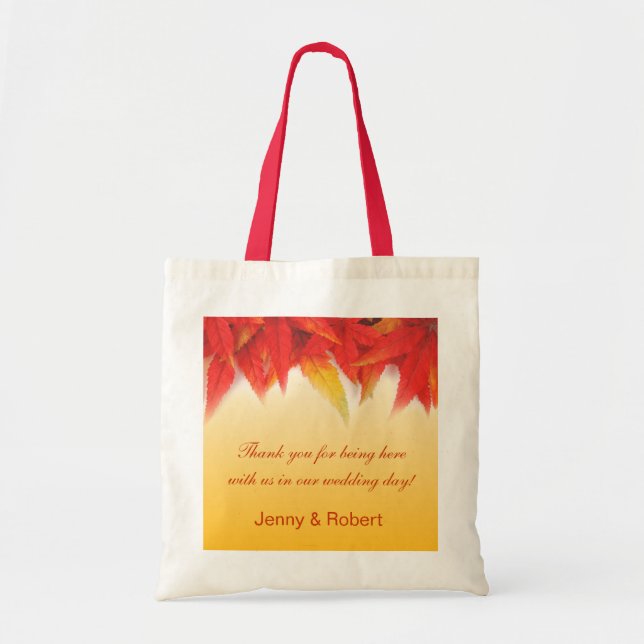 Bolsa Tote Elegante, casamento outono bonito a favor do obrig (Frente)