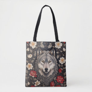 Bolsa Tote Elegante Cinza Wolf Floral