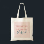 Bolsa Tote Elegante cor-de-rosa agradecido<br><div class="desc">Elegante cor-de-rosa agradecido graças a sua benção.</div>