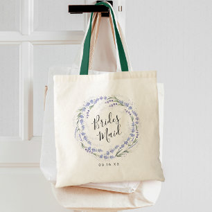 Bolsa Tote Elegante Coroa de Lavanda Dama de Honra