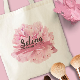 Bolsa Tote Elegante Creme Blush Floral Makeup Studio