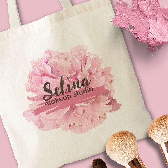 Bolsa Tote Elegante Creme Blush Floral Makeup Studio (Criador carregado)