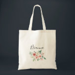 Bolsa Tote Elegante Daee Autumn Floral Bridesmaid Tote Bag<br><div class="desc">Esta elegante sacola floral de damas de honra de outono é o presente perfeito para apresentar suas madrinhas e madrinha de casamento para um casamento moderno. Os design ilustram rosas rosa,  pinceladas e brancas,  peônias com folhagem verde agrupadas em buquês,  acentuando as lindas cores de queda.</div>