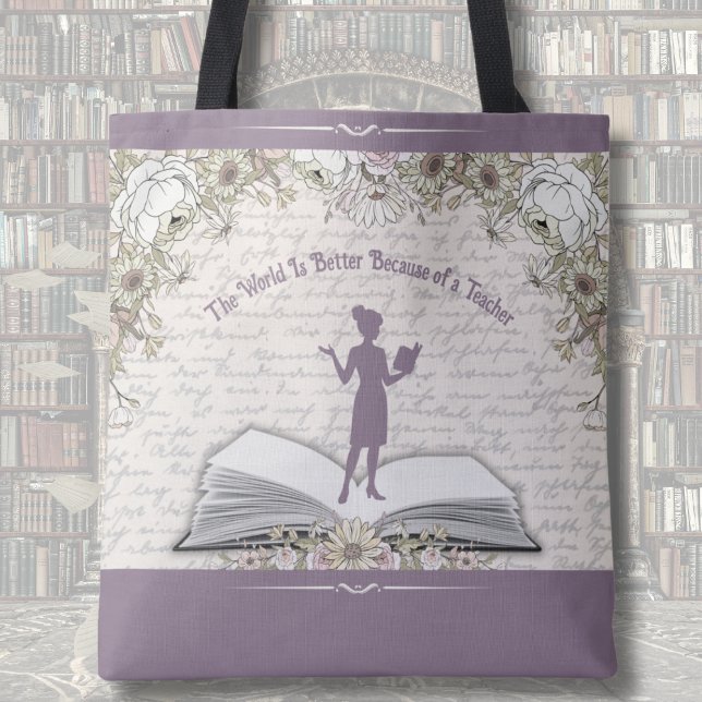 Bolsa Tote Elegante de Professora Inspiradora em P (Give a gift that reflects the incredible impact they have on the world every single day!)
