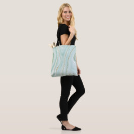 Bolsa Tote elegante design de mármore líquido pintado à mão c