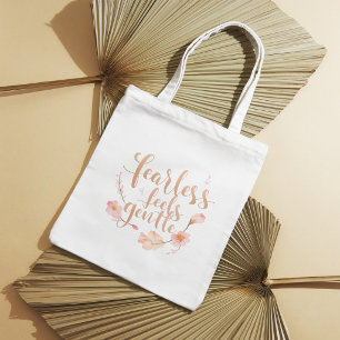 Bolsa tote elegante e estilosa com citação floral
