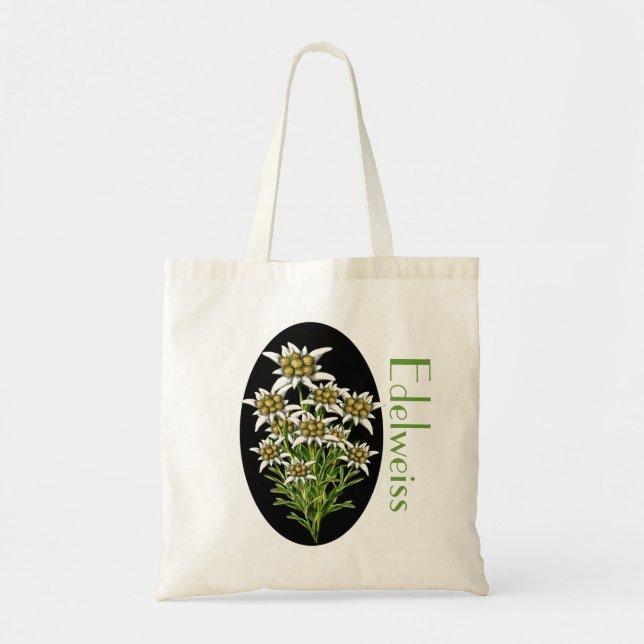 Bolsa Tote Elegante Edelweiss Floral Custom Tote Bag (Frente)