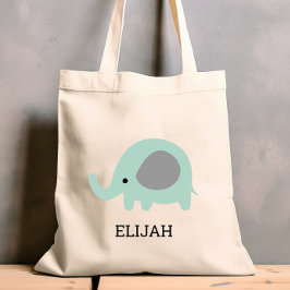 Bolsa Tote Elegante Elefante Verde Menta Personalizado para C