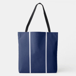 Bolsa Tote Elegante Estilo Azul Marinho Listras Verticais Bra
