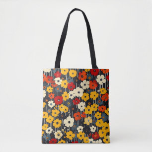 Bolsa Tote Elegante Estilo Boho Colorido Botânico Floral