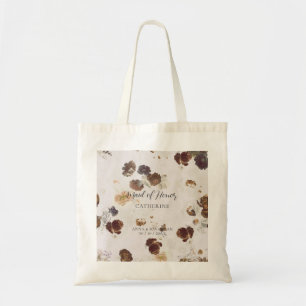 Bolsa Tote Elegante Estiloso Bege Rosas Floral Toile Casament