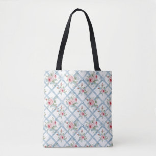 Bolsa Tote Elegante Estiloso Fofo Boho Rosa Botânico Floral