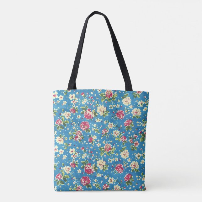 Bolsa Tote Elegante Estiloso Fofo Botânico Floral (Verso)