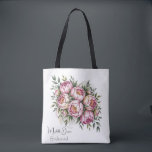 Bolsa Tote Elegante Favor de Peônia Floral para Damas de Honr<br><div class="desc">Uma ilustração detalhada em aquarela de um arranjo floral apresentando grandes peônias rosa contra um fundo branco. O arranjo é centralizado e disposto em um padrão circular com cinco peônias totalmente floridas - três em rosa suave. Cada peônia tem pétalas delicadas em camadas com gradientes sutis e estames detalhados. As...</div>