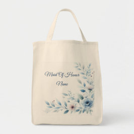 Bolsa Tote Elegante Festa Floral Azul Nupcial