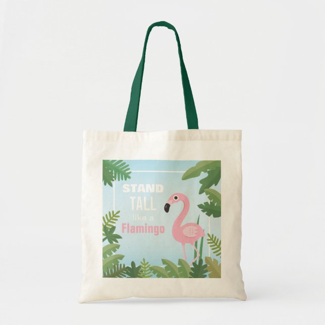 Bolsa Tote Elegante Fique Erguido Como um Flamingo (Frente)