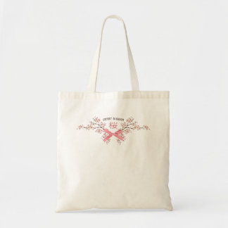 Bolsa Tote Elegante Flor de Cerejeira Sakura com Laço de Fita