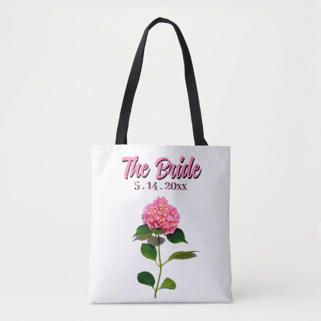 Bolsa Tote Elegante flor de rosa elegante hidrangea rosa (Frente)