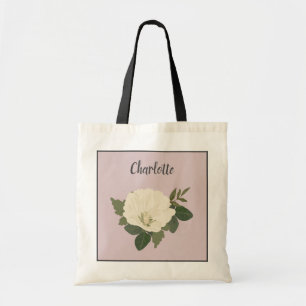 Bolsa Tote Elegante Flor Nome Personalizado Damas de Honra Br