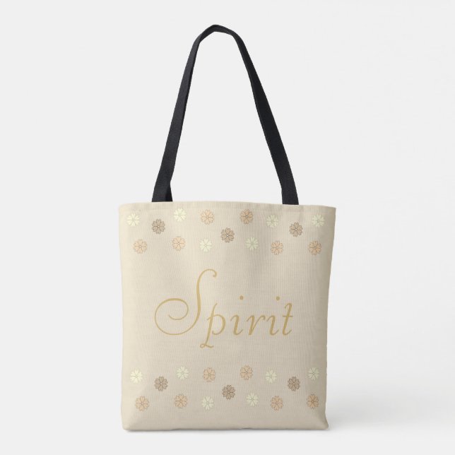Bolsa Tote Elegante Floral Bege (Verso)