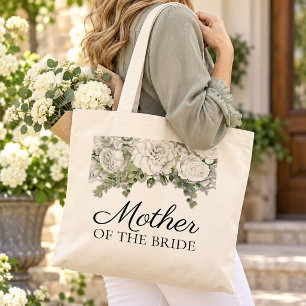 Bolsa Tote Elegante Floral Branco Casamento Mãe da Noiva