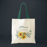 Bolsa Tote Elegante Girassol Eucalyptus Rustic Bridesmaid<br><div class="desc">Elegante Girassol Eucalyptus Rustic Bridesmaid Tote Bag. Dê à sua festa noiva um saco de tote que os fará sentir-se totalmente lisonjeados! Estes bolsas vêm personalizados para dizer qualquer coisa que você gostaria. Para mais personalização,  clique no link "personalizar mais" e use nossa ferramenta design para modificar esse modelo.</div>