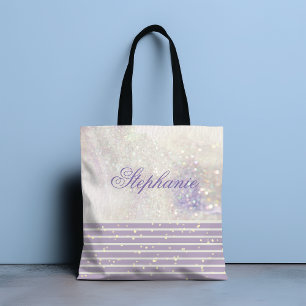 Bolsa Tote Elegante Girly Chic Sparkle Personalizado