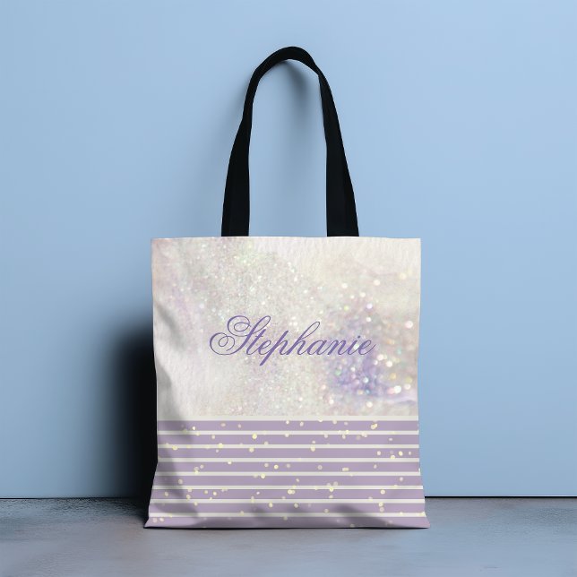 Bolsa Tote Elegante Girly Chic Sparkle Personalizado (Criador carregado)