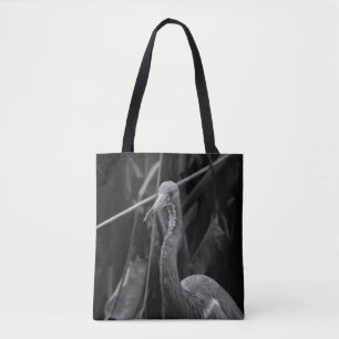 Bolsa Tote Elegante Heron Portrait - Fotografia da vida selva
