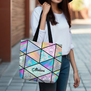 Bolsa Tote Elegante holográfico colorido