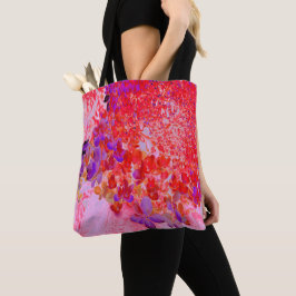 Bolsa Tote Elegante Hydrangea Limelight Roxa e Laranja