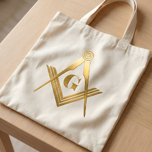 Bolsa Tote Elegante Irmandade Maçônica Dourada