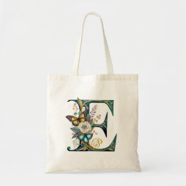 Bolsa Tote Elegante letra floral boêmia E